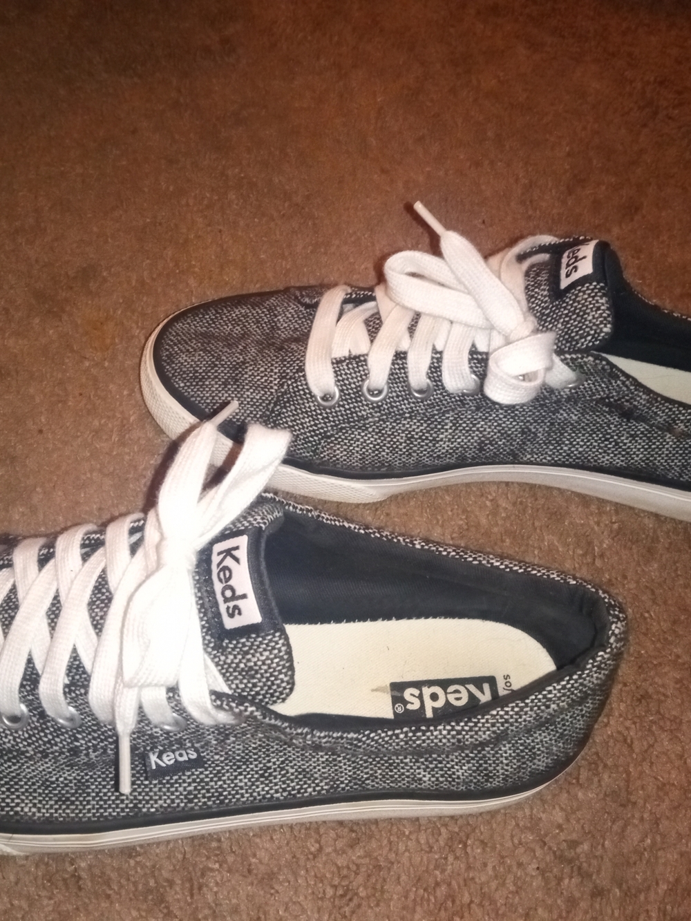 Keds Grey Knit Lace-Up Sneakers
